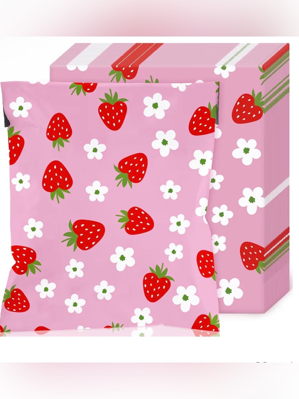 10x13 Pink Strawberry Poly Mailers Twenty Pack
